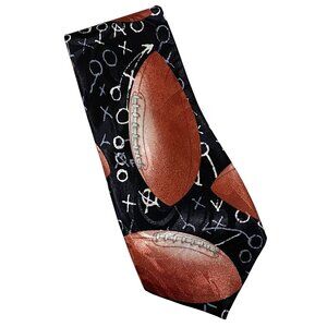 Steven‎ Harris Football Plays Mens Tie Metallic Coach Sports Athlete Novelty Vtg